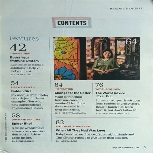 Reader’s Digest ( Condition –Average.  Language – English  Catalog no – #S58A  Name;/strong – Reader’s Digest  Country of Origin – India  Generic Name – Magazine  PS:- After purchase, Customers can request additional images if required subject to the condition that the individual value of the product must be greater than or equal to 500. For the products whose condition is not up to the expectation as per the customer upon verification, the amount will be refunded within 48 hrs. Additional Note:- Only parcel posting will be done. The product will only be sent after the next three working days. The tracking id will be sent to the registered mail.   Note : This is for the kind attention that the product is old and is second hand in nature. Don’t expect the new condition. Plz refrain from buying if in doubt with the condition.  Single piece in stock so hurry!!! )