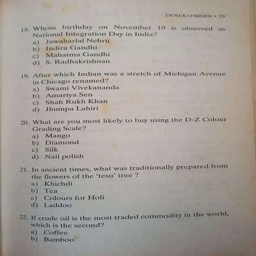 Bournvita Quiz Contest Quiz Book ( Derek O’Brien )  ( Total Pages 126 )