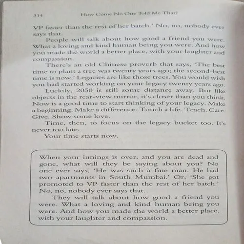 How come No One told me that? ( By Prakash Iyer )  ( No. of pages = 314 )