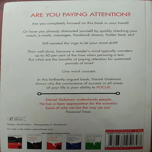 Focus (By Daniel Goleman) (No. Of Pages – 312)