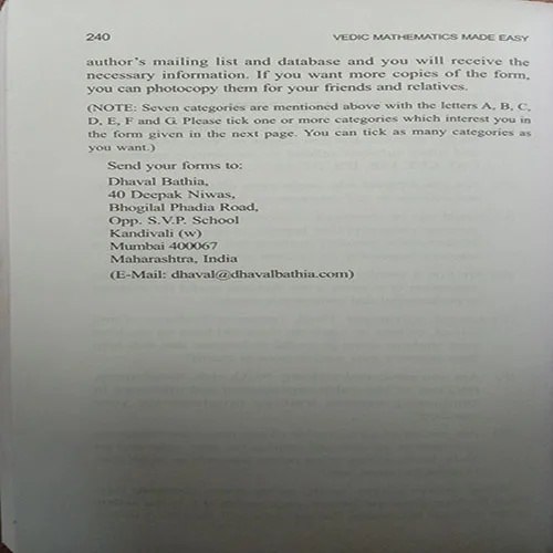 Vedic Mathematics Made Easy (No. Of Pages – 240)