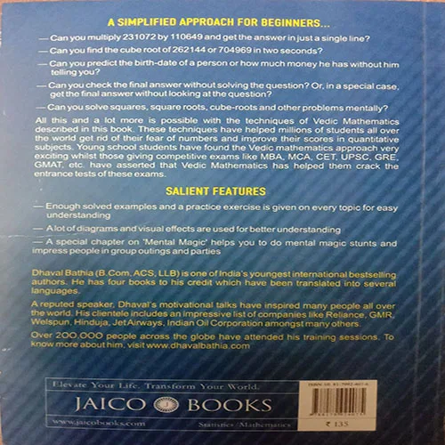 Vedic Mathematics Made Easy (No. Of Pages – 240)