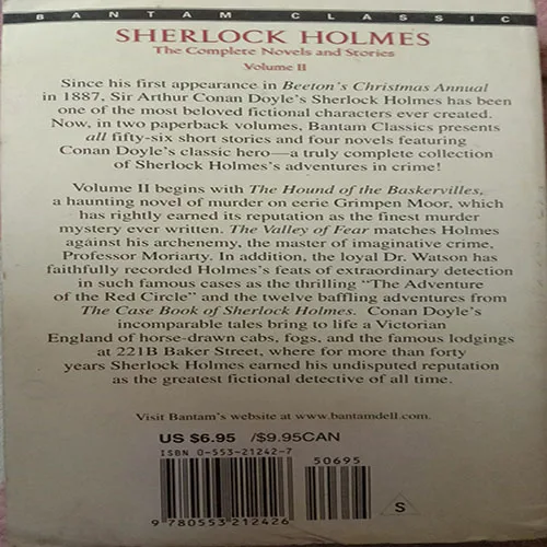Sherlock Holmes : The Complete Novels And Stories – Volume 2 (No. Of Pages – 744)