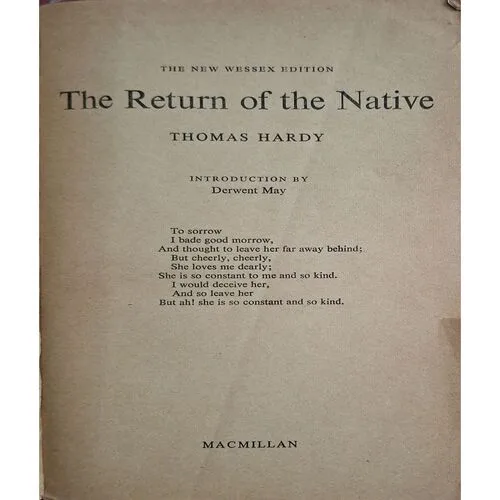 The Return Of The Native ( By Thomas Hardy )( Total Pages = 446 )