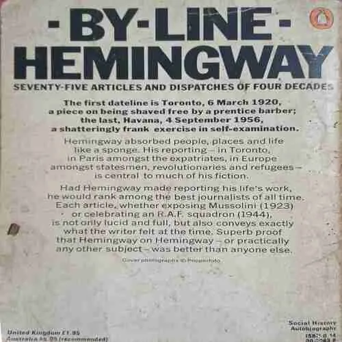 Ernest Hemingway by line
