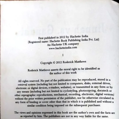 Jinnah Vs Gandhi (No. of pages 330)