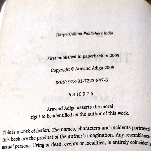 The White Tiger (No. of pages 322)