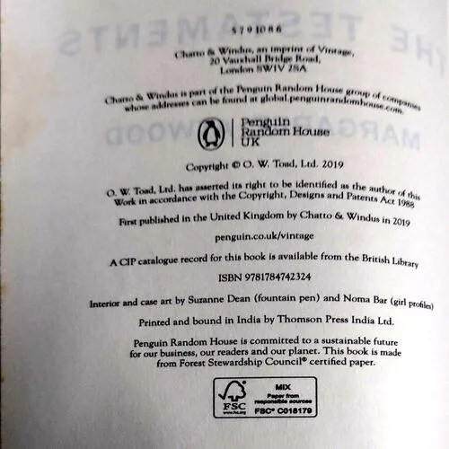 The Testaments (No. of pages 420)