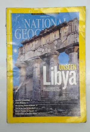 Celebrating 125 Years Of Exploration Publication Year : 2013 Language : English Publication Name : National Geographic Satellite Archaeology Crisis Mapping The Healing Power of Venom Life on The Roof of The World Africa's Passion for Soccer A Comeback for Britain's Otters Pages : 136 The Temple Of Zeus This 2500 - Year -Old World Heritage Site is part a rich Greco-Roman History Length : 10 Inch Breadth : 7 Inch Condition : As Per Photos