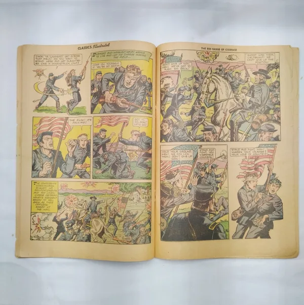 comic books, vintage comics, rare comics, collectible comics, Classics Illustrated, The Red Badge of Courage, Stephen Crane, American Civil War, historical comics, literary adapted comics, classic literature comics, collectible editions, old comics, retro comics, comic collector, comic store, comic sale, comic marketplace, educational comics, war comics, classic stories, collector comics, comic collection, battlefield stories, literature comics, illustrated comic, classic novels, comic auction