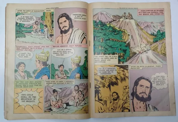 4 Mahabharata comic, Amar Chitra Katha No. 333, The Advent of the Kuru Princes, 1985 vintage comic, rare Indian comic, collectible Amar Chitra Katha, vintage Indian comics, classic Indian comic book, original Amar Chitra Katha, Indian mythology comics, vintage comic book collectible, Amar Chitra Katha vintage issue, Mahabharata story comic, Indian epic comics, comic book collectors, vintage graphic novel India, Amar Chitra Katha rare edition, retro Indian comics, historic Indian comics