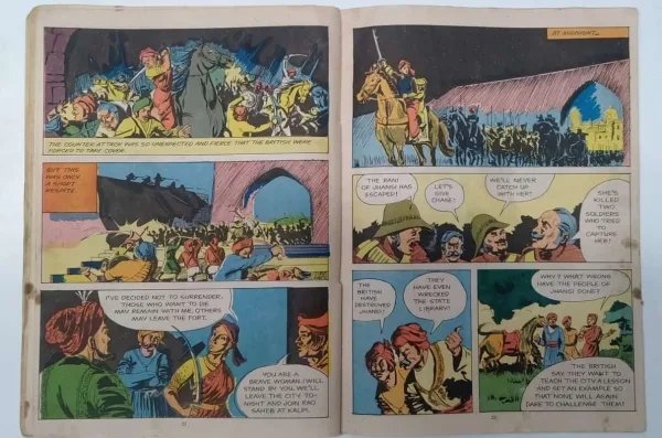 Rani of Jhansi comic, Amar Chitra Katha No. 51, 1985 vintage comic, Rani Lakshmibai comic, rare Indian comic, collectible Amar Chitra Katha, vintage Indian comics, classic Indian comic book, original Amar Chitra Katha, historical Indian comics, Indian independence comics, vintage comic book collectible, Amar Chitra Katha vintage issue, 1857 war comics, Indian history comics, comic book collectors, vintage graphic novel India, Amar Chitra Katha rare edition, Indian bravery comics, retro Indian comics