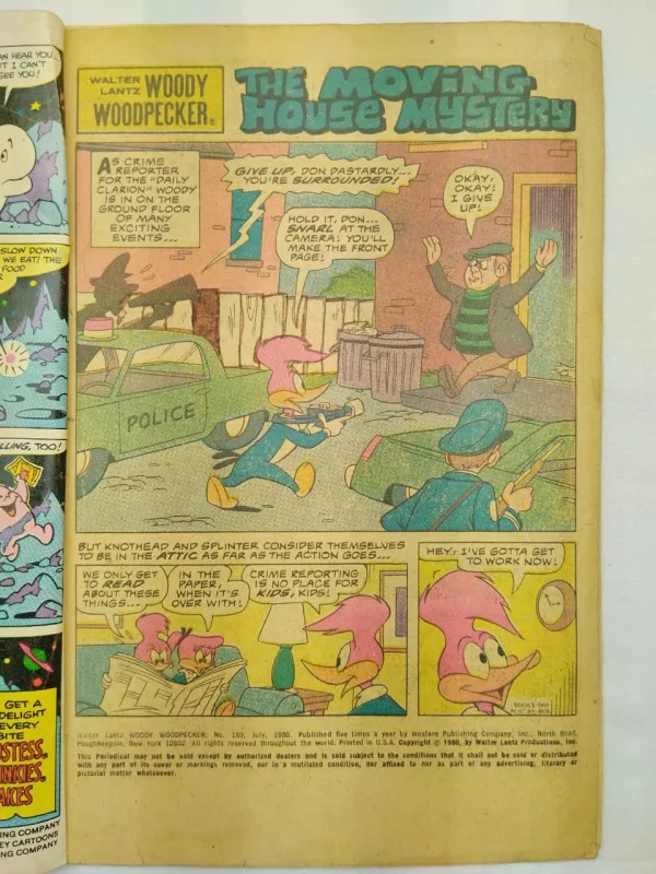 Woody Woodpecker, Whitman comics, vintage comics, collectible comics, classic cartoons, 1970s comics, rare comics, funny animal comics, slapstick humor, children’s comics, Disney comics, retro comics, antique comics, family-friendly, Western Publishing, classic animation, comic books, old school comics, nostalgic comics, Gold Key Whitman, cartoon collectibles, pop culture, vintage Disney comics, animated character comics, comics for kids, comic set, comic lot