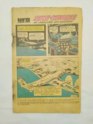 UFO comics, flying saucers, vintage comics, Gold Key comics, sci-fi comics, alien encounters, extraterrestrial mystery, space comics, pulp comics, 1970s comics, collectible comics, classic comics, pop culture, conspiracy comics, unsolved mysteries, abduction comics, retro science fiction, comic collector, rare comics, unexplained phenomena, close encounters, government cover-up, eyewitness accounts, classic sci-fi, paranormal comics, comic book auction, outer space, X-Files, alien legends, ancient aliens, spacecraft mystery