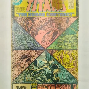 5 Teen Titans comics, DC Comics, vintage comics, superhero comics, collectible comics, graphic novels, 1980s comics, rare comics, mystery comics, dark superhero, Raven DC, comic collectors, comic series, team superheroes, comic auction, comic marketplace, adventure comics, betrayal storyline, classic comics, comic book collection, comic art, comic sale, comic trading, fan favorite comics, dramatic comics, mystery story, action comics, comic storytelling, retro comics, comic book fans, collectible edition, comic shop, comic books, superhero saga, comic community, classic superhero, comic culture, comic fandom, comic trading card, graphic storytelling