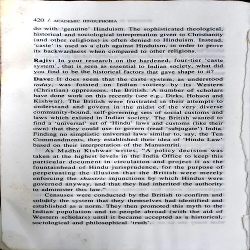Academic Hindu Phobia  (pages 420) (back cover is damaged)