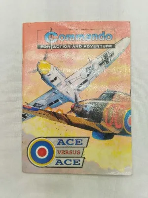 Commando comics, war comics, British comics, aviation comics, fighter pilot, WWII comics, action comic, adventure comic, vintage comics, collectible edition, military comics, dogfight comic, hero comic, pilot duel, graphic novel, classic comic, old comics, rare comic, retro art, historical comic, comic collectors, adventure story, comic library, legendary issue, print comic, comic book, brave heroes, epic duel, combat comic, best comics, air combat, hero pilot, British war story, military hero, WWII adventure, battle comic, war library, print collectors, action adventure, comic value, exclusive cover