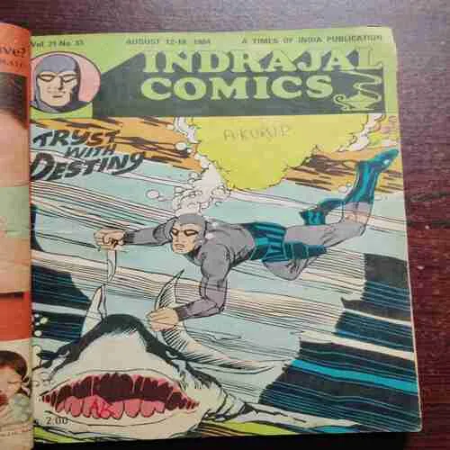 Document 2_45 INDRAJAL COMICS 11 IN ONE BANDING ; THE DOOMEID CAPTIVES / TRYST WITH DESTING / THE VALLEY OF THE LIVING DEAD / THE DREADFUL LAND OF KULA KU PART 1 /THE DREADFUL LAND OF KULA KU PART 2 / THE DREADFUL LAND OF KULA KU PART 3 / THE WITCH QUEENS PROPHECY PART 1 / THE WITCH QUEENS PROPHECY PART 2 (FEW PAGES DAMAGE ) / (COVERLESS )THE MONSTER OF THE GREEN VALLEY PART 2 / THE MONSTER OF THE GREEN VALLEY PART 1 / THE SCORPIA GANG PART 2 .