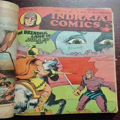 Document 2_47 INDRAJAL COMICS 11 IN ONE BANDING ; THE DOOMEID CAPTIVES / TRYST WITH DESTING / THE VALLEY OF THE LIVING DEAD / THE DREADFUL LAND OF KULA KU PART 1 /THE DREADFUL LAND OF KULA KU PART 2 / THE DREADFUL LAND OF KULA KU PART 3 / THE WITCH QUEENS PROPHECY PART 1 / THE WITCH QUEENS PROPHECY PART 2 (FEW PAGES DAMAGE ) / (COVERLESS )THE MONSTER OF THE GREEN VALLEY PART 2 / THE MONSTER OF THE GREEN VALLEY PART 1 / THE SCORPIA GANG PART 2 .