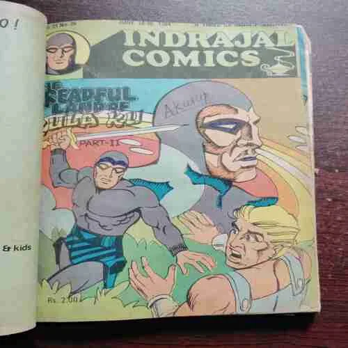 Document 2_48 INDRAJAL COMICS 11 IN ONE BANDING ; THE DOOMEID CAPTIVES / TRYST WITH DESTING / THE VALLEY OF THE LIVING DEAD / THE DREADFUL LAND OF KULA KU PART 1 /THE DREADFUL LAND OF KULA KU PART 2 / THE DREADFUL LAND OF KULA KU PART 3 / THE WITCH QUEENS PROPHECY PART 1 / THE WITCH QUEENS PROPHECY PART 2 (FEW PAGES DAMAGE ) / (COVERLESS )THE MONSTER OF THE GREEN VALLEY PART 2 / THE MONSTER OF THE GREEN VALLEY PART 1 / THE SCORPIA GANG PART 2 .