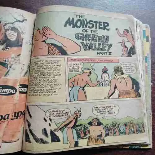 Document 2_52 INDRAJAL COMICS 11 IN ONE BANDING ; THE DOOMEID CAPTIVES / TRYST WITH DESTING / THE VALLEY OF THE LIVING DEAD / THE DREADFUL LAND OF KULA KU PART 1 /THE DREADFUL LAND OF KULA KU PART 2 / THE DREADFUL LAND OF KULA KU PART 3 / THE WITCH QUEENS PROPHECY PART 1 / THE WITCH QUEENS PROPHECY PART 2 (FEW PAGES DAMAGE ) / (COVERLESS )THE MONSTER OF THE GREEN VALLEY PART 2 / THE MONSTER OF THE GREEN VALLEY PART 1 / THE SCORPIA GANG PART 2 .