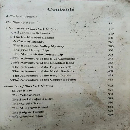 Document 6_55 The Complete Works Of Sherlock Holmes Volume 1 (By Sir Arthur Conan Doyle)(Total Pages = 982) Cut in last page, Water Impacted