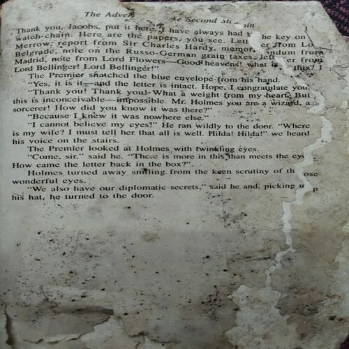 Document 6_57 The Complete Works Of Sherlock Holmes Volume 1 (By Sir Arthur Conan Doyle)(Total Pages = 982) Cut in last page, Water Impacted