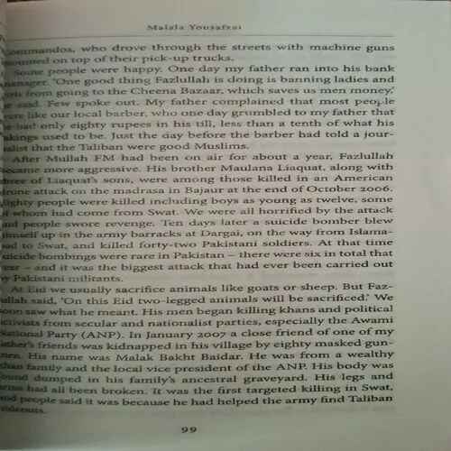 I Am Malala ( Malala Yousafzai ) Total Pages ( 276 )