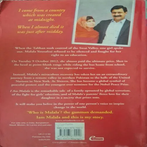I Am Malala ( Malala Yousafzai ) Total Pages ( 276 )