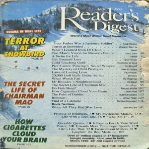 Reader Digest ( April 1995 ) Front Cover Right Side Cut.
