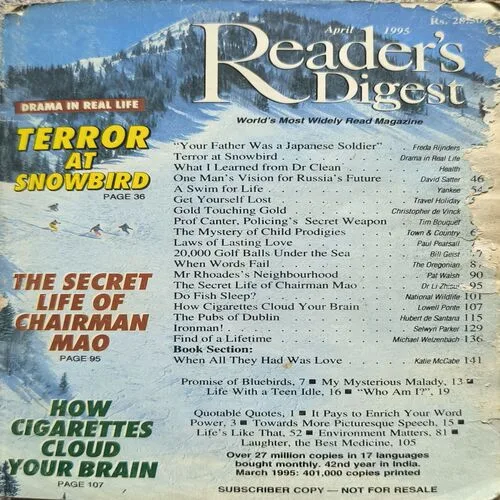 Document 2_50 Reader Digest ( April 1995 ) Front Cover Right Side Cut.