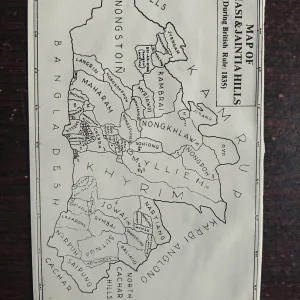 Map Of Khasi And Jaintia Hills ( During British Rule 1835 )