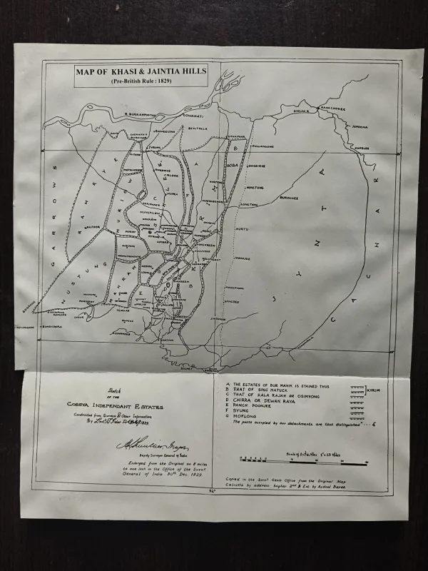 Map Of Khasi And Jaintia Hills (pre- During British Rule 1829 )
