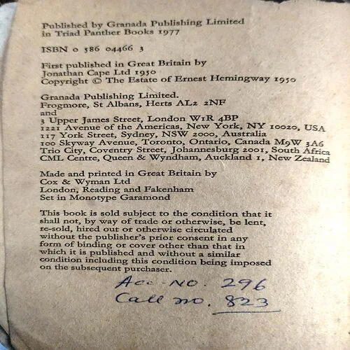 Document 5_14 Across The Rivers And Into The Trees pages 222) (By Ernest Hemingway)