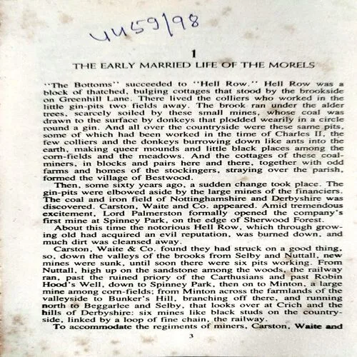 Sons And Lovers (pages 416) (By D H Lawrence)