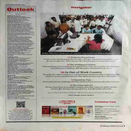 Outlook ( 18th February 2019 ) ( cut on side of the book )