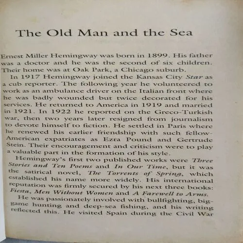 The old Man and The Sea (No. of Pages = 99 ) ( By = ernest Hemingway )