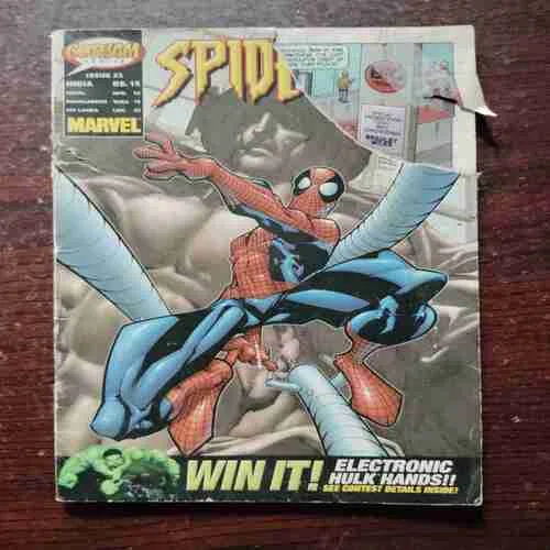 SPIDERMAN ( Rs. 15 )( Page No. 1,2,3,4 Upper side Half Cut )