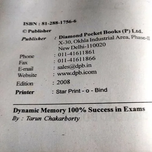 Dynamic Memory 100% Success In Exams (pages 156) (By Tarun Chakraborty)