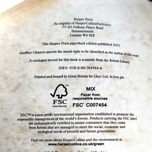 Document 13_2 `The Canterbury Tales (pages 610) (back cover is little damaged)