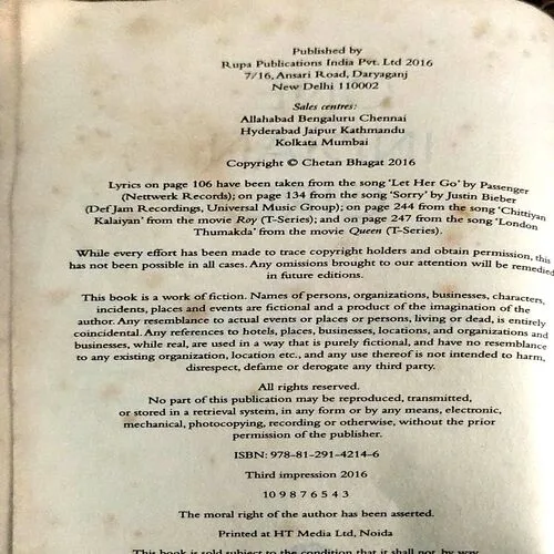 One Indian Girl (pages 276) (By Chetan Bhagat)