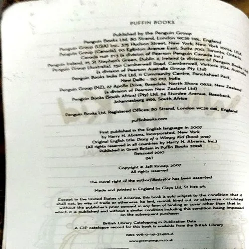 Diary Of A Wimpy Kid (Pages 218) (By Jeff Kinny)