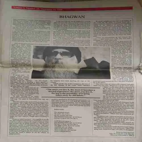 Rajneesh Times ( 16th December 1988 ) ( Big Magazine ) ( Damaged book )