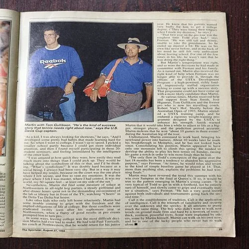 Sportstar ( August 1994 ) Front Cover Half Cut