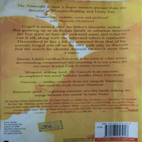 The Namesake (By Jhumpa Lahiri) (Total Pages = 291)