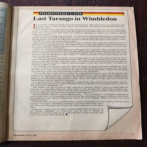 Sportstar ( July 1995 ) Front Cover Half Cut