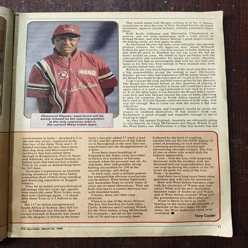 Sportstar ( March 1995 ) Front Cover Half Cut