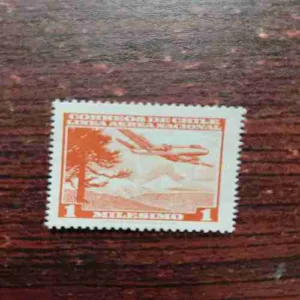 Chile – Correos de Chile ‘Línea Aérea Nacional’ Airmail Stamp, 1 Milésimo”
