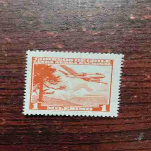 Chile – Correos de Chile ‘Línea Aérea Nacional’ Airmail Stamp, 1 Milésimo”