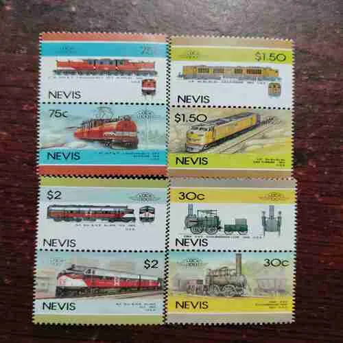 NEVIS - RAILWAY , LOCOMOTIVES (SET OF 8) , S.G. 352- 359